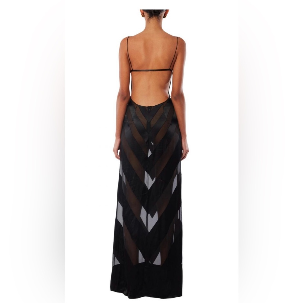 Black Silk Devore Evening Gown Femme | Dresses Ca… - image 2